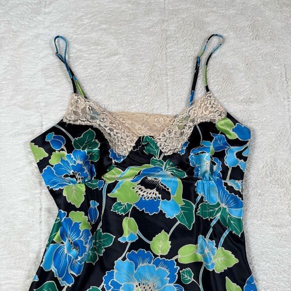 Vintage Mix It Women’s Blue Floral Tank Top Blouse - Picture 2 of 5